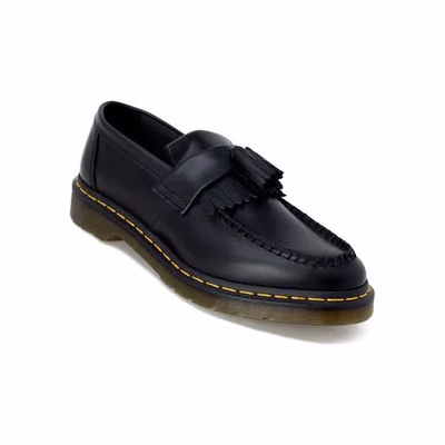 Black Leather Slip-On Loafers