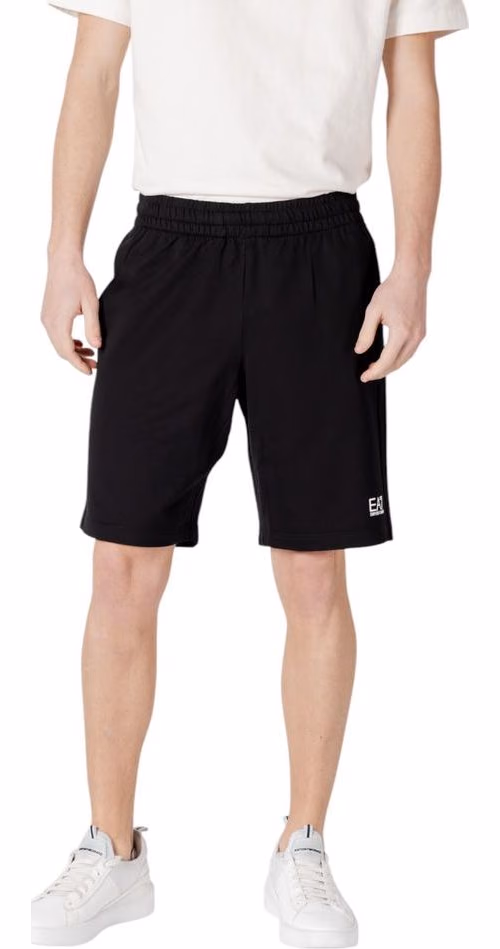 Black Cotton Bermuda Shorts