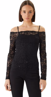 Black Polyamide Long Sleeve T-Shirt