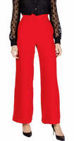 Red Polyester Casual Pants 1