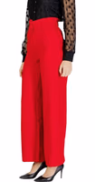 Red Polyester Casual Pants 2