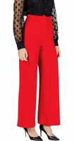 Red Polyester Casual Pants 3