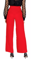 Red Polyester Casual Pants 4