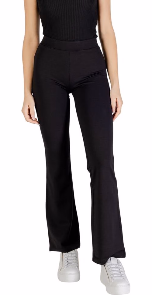 Black Viscose Flared Pants