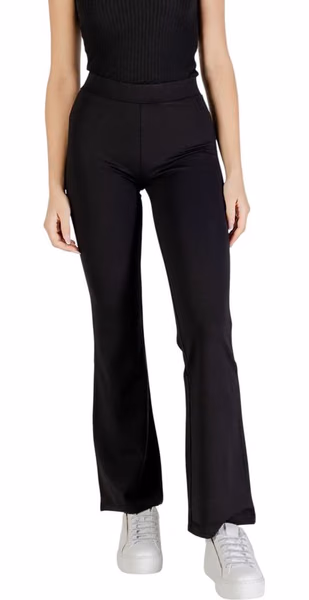 Black Viscose Flared Pants