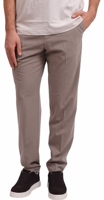 Beige Lyocell Casual Pants