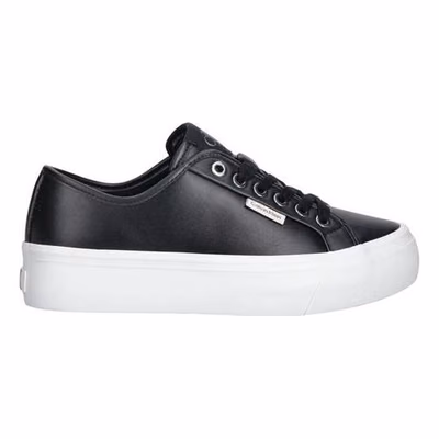 Black Leather Low Top Sneakers