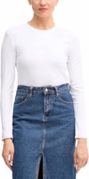 White Cotton Long Sleeve T-Shirt 1