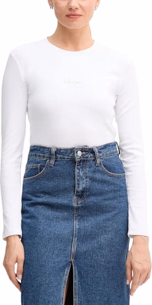 White Cotton Long Sleeve T-Shirt