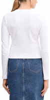 White Cotton Long Sleeve T-Shirt 2