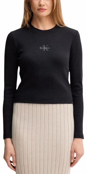 Black Cotton Long Sleeve T-Shirt