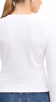White Cotton Long Sleeve T-Shirt 4