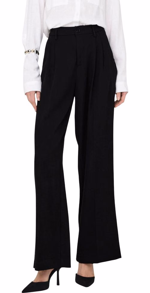 Black Viscose Casual Pants