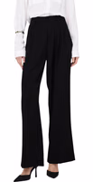 Black Viscose Casual Pants 1