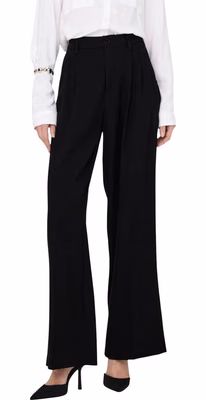 Black Viscose Casual Pants