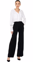 Black Viscose Casual Pants 5
