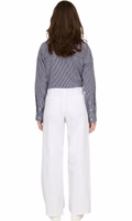 White Cotton Flared Pants 4