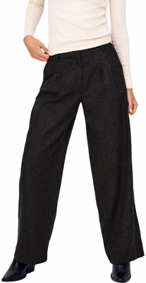 Black Polyester Flared Pants