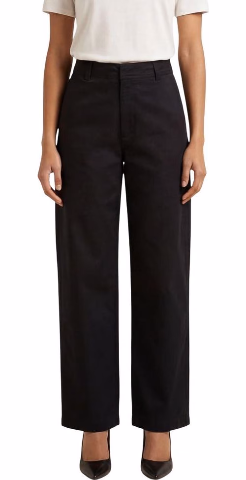 Black Cotton Casual Pants