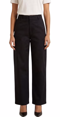 Black Cotton Casual Pants