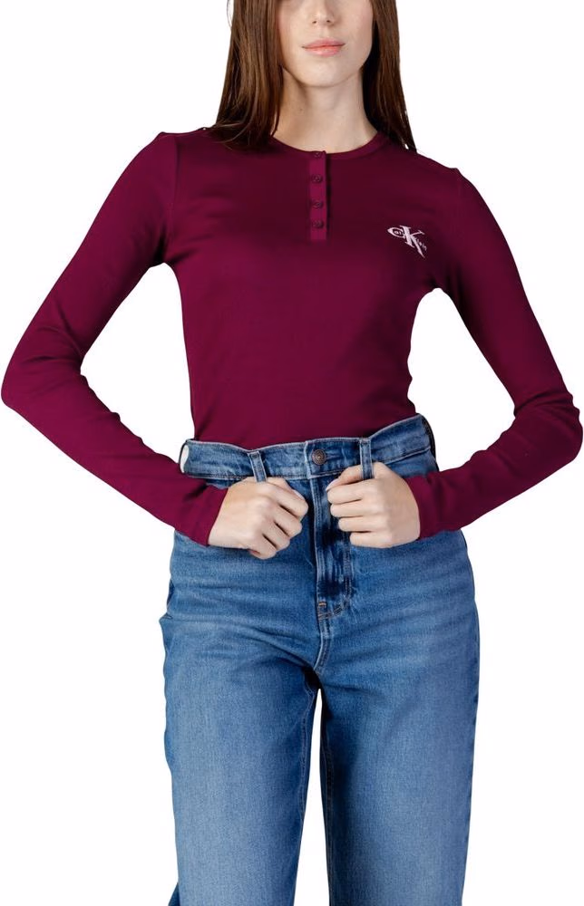 Bordeaux Cotton Long Sleeve T-Shirt