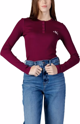Bordeaux Cotton Long Sleeve T-Shirt
