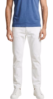 Beige Cotton Skinny Jeans