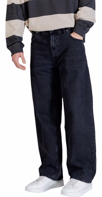 Black Cotton Relaxed Fit Jeans