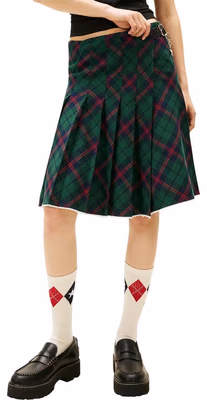Bicolor Cotton Mini Skirt