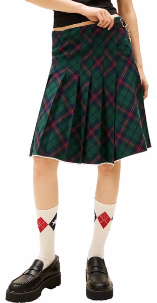 Bicolor Cotton Mini Skirt