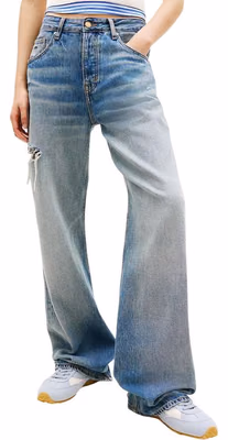 Blue Recycled Cotton Boyfriend Jeans