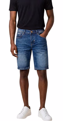 Blue Cotton Bermuda Shorts