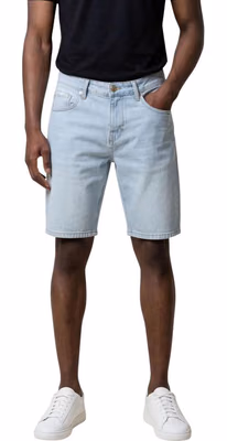 Light Blue Cotton Bermuda Shorts