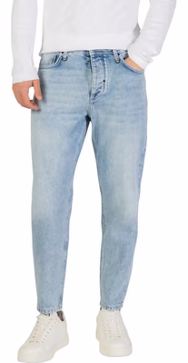 Light Blue Cotton Relaxed Fit Jeans