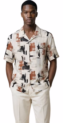 Beige Viscose Shortsleeve Shirt