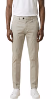 Beige Cotton Skinny Pants 1