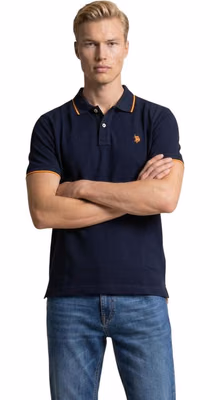 Blue Cotton Polo Shirt