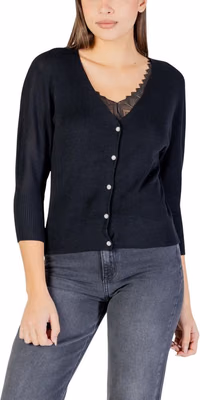 Black Polyester Cardigan