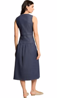 Blue Cotton Long Dress 3
