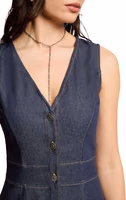 Blue Cotton Long Dress 4