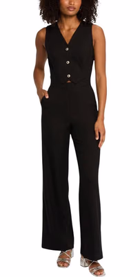 Black Polyester Jumpsuit