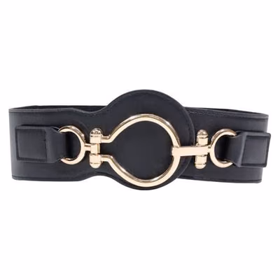 Black Polyethylene High-Waist Belt