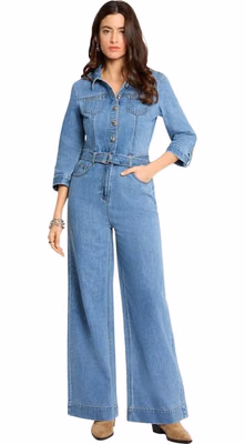 Light Blue Cotton Jumpsuit