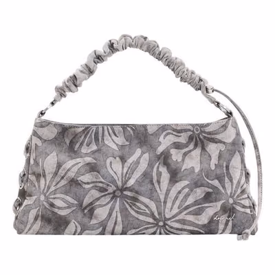 Gray Cotton Handbag