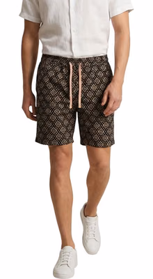 Black Cotton Bermuda Shorts
