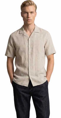 Beige Linen Shortsleeve Shirt