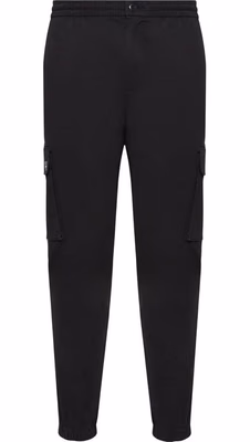 Black Cotton Casual Pants