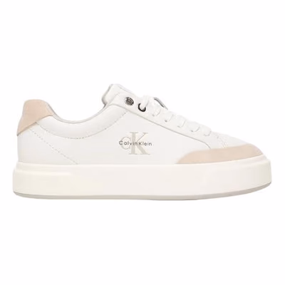 White Leather Low Top Sneakers