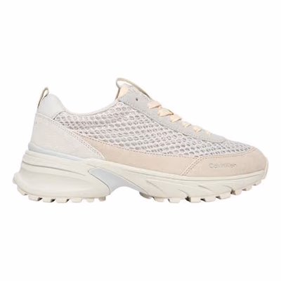 Beige Leather Chunky Sneakers