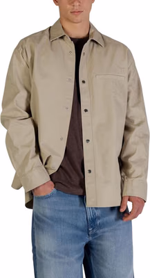 Beige Cotton Full-Length Jacket